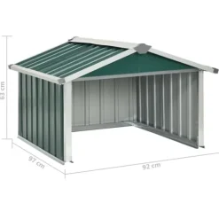 The Living Store Skjul för robotgräsklippare 92x97x63 cm galvaniserat stål grön - Förråd & Redskapsbodar