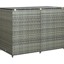 The Living Store Skjul för 2 soptunnor konstrotting antracit 148x77x111 cm - Förråd & Redskapsbodar