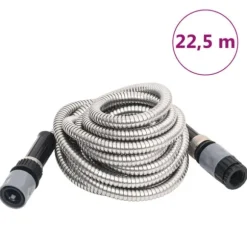 The Living Store Slang med sprutmunstycke silver 0,6" 22,5 m rostfritt stål - Vattenslangar
