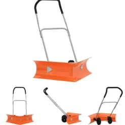 The Living Store Snöplog med förlängningsbart handtag orange stål - Snöskyfflar