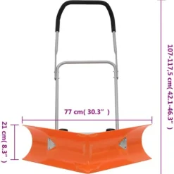 The Living Store Snöplog med förlängningsbart handtag orange stål - Snöskyfflar