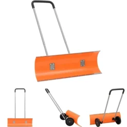 The Living Store Snöskyffel med utdragbart handtag orange 96 cm stålblad - Snöskyfflar