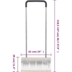 The Living Store Snöskyffel med utdragbart handtag silver 61 cm stålblad - Snöskyfflar