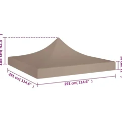 The Living Store Tak till partytält 3x3 m taupe 270 g/m² - Tak till partytält & lusthus