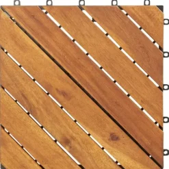 The Living Store Trall 10 st 30x30 cm massivt akaciaträ - Golvbeläggning