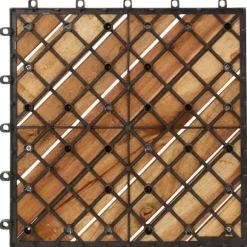 The Living Store Trall 10 st 30x30 cm massivt akaciaträ - Golvbeläggning