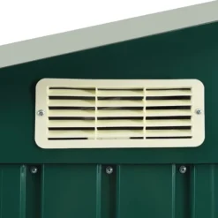 The Living Store Trädgårdsbod med hylla grön 205x130x183 cm järn - Förråd & Redskapsbodar