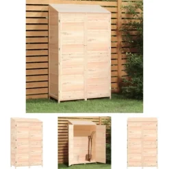 The Living Store Trädgårdsbod 102x52x174,5 cm massivt granträ - Förråd & Redskapsbodar