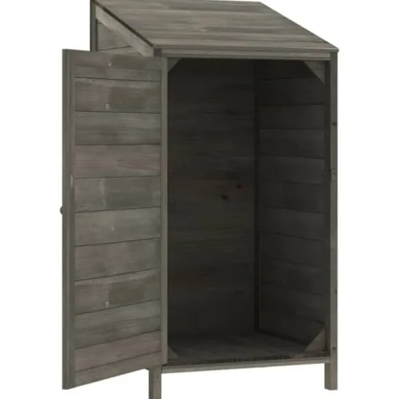 The Living Store Trädgårdsbod antracit 55x52x112 cm massivt granträ - Förråd & Redskapsbodar