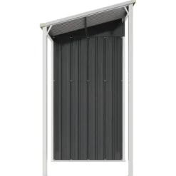 The Living Store Trädgårdsbod med förlängt tak antracit 277x110,5x181 cm stål - Förråd & Redskapsbodar