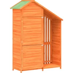 The Living Store Trädgårdsbod brun 120x53,5x170 cm massiv furu - Förråd & Redskapsbodar