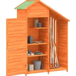 The Living Store Trädgårdsbod brun 120x53,5x170 cm massiv furu - Förråd & Redskapsbodar