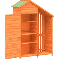 The Living Store Trädgårdsbod brun 120x53,5x170 cm massiv furu - Förråd & Redskapsbodar