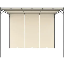 The Living Store Trädgårdspaviljong med draperier 3x3x2,25m gräddvit - Partytält & paviljoner