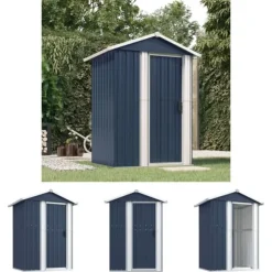 The Living Store Trädgårdsskjul antracit 126x97,5x177 cm galvaniserat stål - Förråd & Redskapsbodar