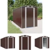 The Living Store Trädgårdsskjul mörkbrun 192x440x223 cm galvaniserat stål - Förråd & Redskapsbodar