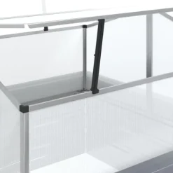 The Living Store Upphöjd odlingslåda med växthus 100x100x85 cm silver - Krukor & odlingslådor