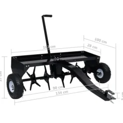 The Living Store Vertikalskärare för åkgräsklippare 102 cm - Gräsmatteluftare & -skärare