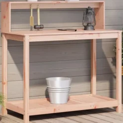 The Living Store Växtbord med hyllor 108x50x109,5 cm massivt douglasträ - Växtställ