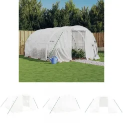 The Living Store Växthus med stålram vit 12 m² 4x3x2 m - Växthus