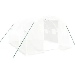 The Living Store Växthus med stålram vit 12 m² 4x3x2 m - Växthus