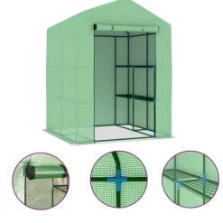 The Living Store Växthus med hyllor stål 143x143x195 cm - Växthus