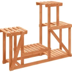 The Living Store Växtställ 90x25x73,5 cm massivt granträ - Växtställ