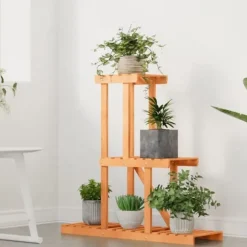 The Living Store Växtställ 81x25x75,5 cm massivt granträ - Växtställ