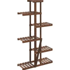 The Living Store Växtställ 75x25x140,5 cm massivt granträ - Växtställ