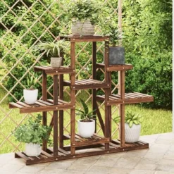 The Living Store Växtställ 110x25x96 cm massivt granträ - Växtställ