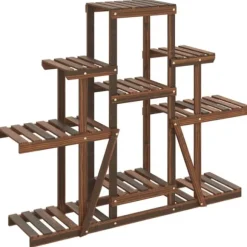 The Living Store Växtställ 110x25x96 cm massivt granträ - Växtställ