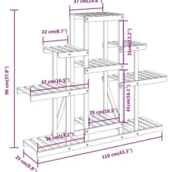 The Living Store Växtställ 110x25x96 cm massivt granträ - Växtställ