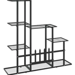 The Living Store Växtställ 94,5x25x88 cm svart metall - Växtställ
