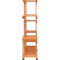 The Living Store Växtställ med hjul 110x25x115 cm massiv furu - Växtställ