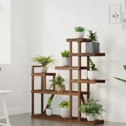 The Living Store Växtställ 110x25x111 cm massivt granträ - Växtställ