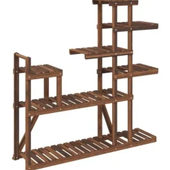 The Living Store Växtställ 110x25x111 cm massivt granträ - Växtställ