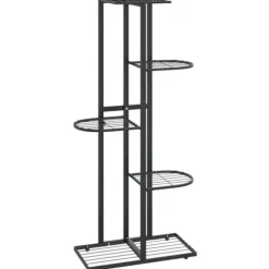 The Living Store Växtställ med 5 hyllor 43x22x98 cm svart metall - Växtställ