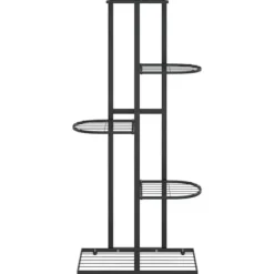 The Living Store Växtställ med 5 hyllor 43x22x98 cm svart metall - Växtställ