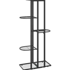 The Living Store Växtställ med 5 hyllor 43x22x98 cm svart metall - Växtställ