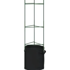 Tomatburar med växtpåsar - Justerbart stålstöd för tomater och vinrankor | Färg: Grön | Storlek: 116 cm | 4 st