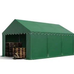 TOOLPORT Lagertält 4x6 m förrådstält PVC 700 N mörkgrön vattentät
