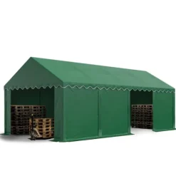 TOOLPORT Lagertält 4x8 m förrådstält PVC 700 N mörkgrön vattentät