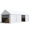 TOOLPORT Lagertält 4x8 m PVC 750 N vit vattentät förrådstält med bottenram