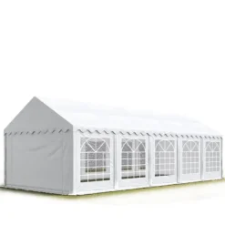 TOOLPORT Party-tält fast 5 x 10 m trädgårdspavillon tält ca PVC 700 N Plane in vitt vattentätt