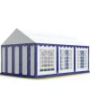 TOOLPORT 4x6 m partytält marquee PVC ca. 500g/m² blå-vit