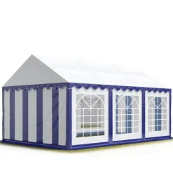 TOOLPORT 4x6 m partytält marquee PVC ca. 500g/m² blå-vit