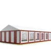 TOOLPORT 6x12 m partytält marquee PVC ca. 500g/m² röd-vit