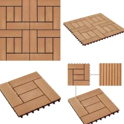 Trall 11 st WPC 30x30 cm 1 kvm teakfärg - Trall - Balkongtrall - Home & Living