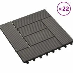 Trall 22 st 30x30 cm 2 kvm WPC mörkbrun