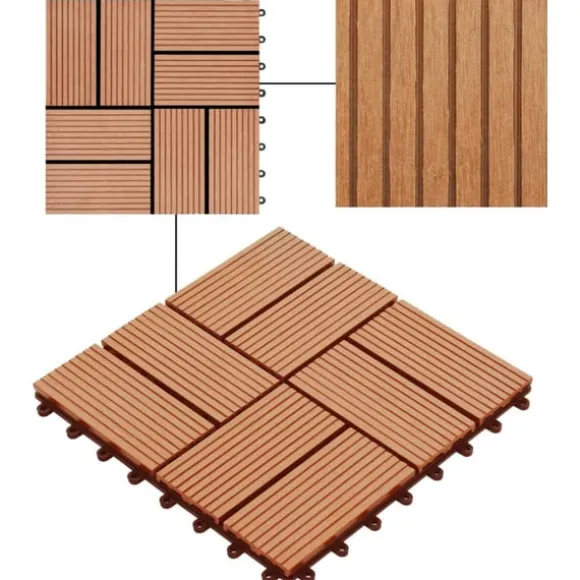 Trall 22 st 30x30 cm 2 kvm WPC teakfärg